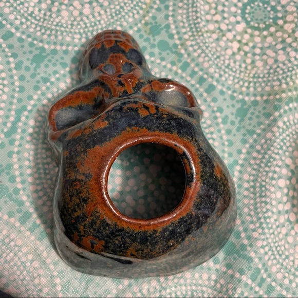 Handmade Pottery Skull Candle Holder - Picture 5 of 10